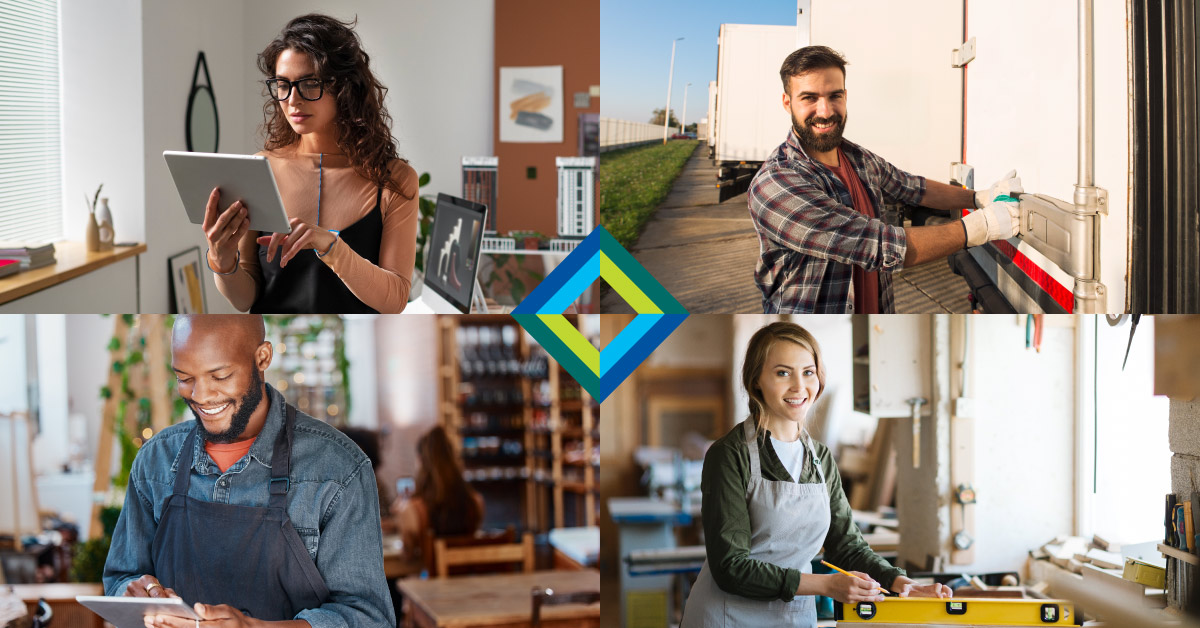 Collage of business owners across various industries