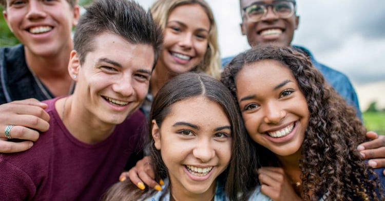 Group of teens taking a selfie