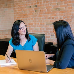 Woman talking with a Stearns Business Banker