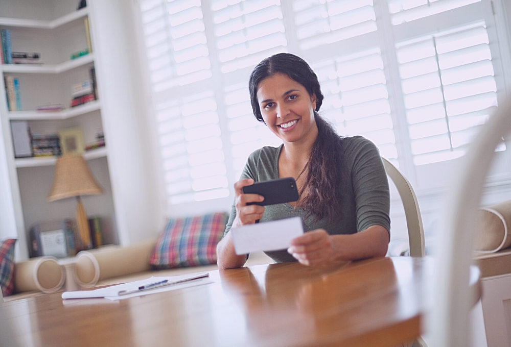 Mobile deposit enables you to deposit checks from home