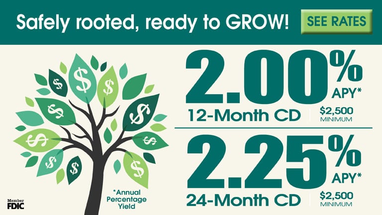 Grow your money with 12- and 24-month CDs