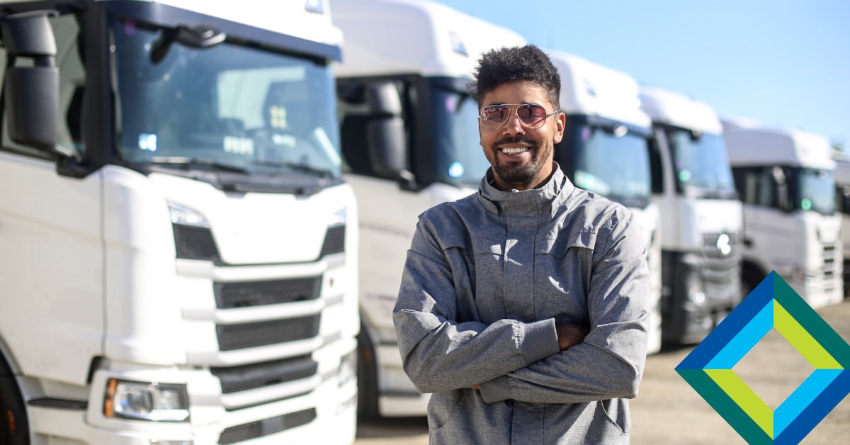 Man standing in front of transportation fleet