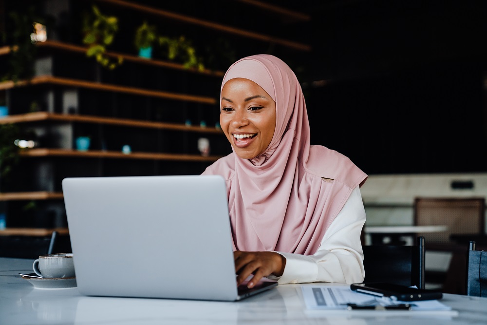Islamic Banking - Woman at a Computer