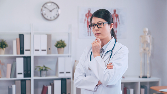 Medical professional in a white coat