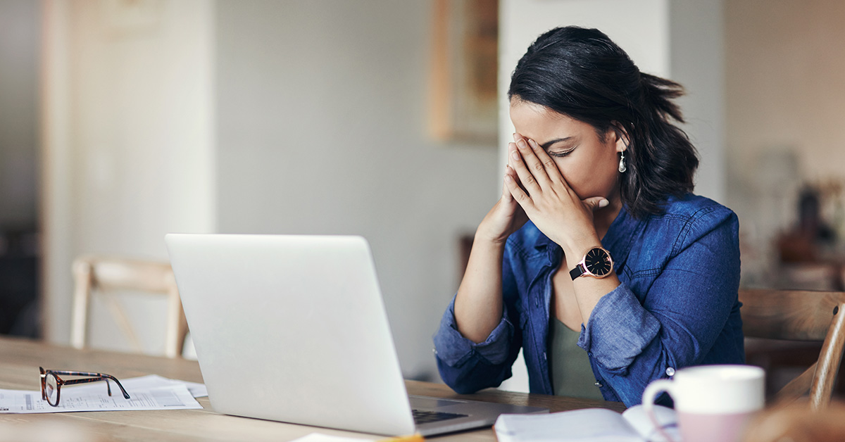 Woman frustrated with her current banking services